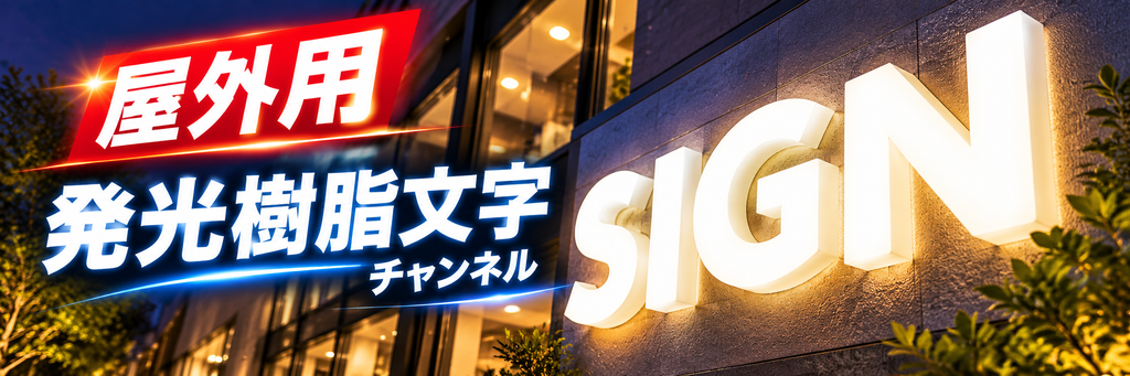 屋外用　発光樹脂文字チャンネル